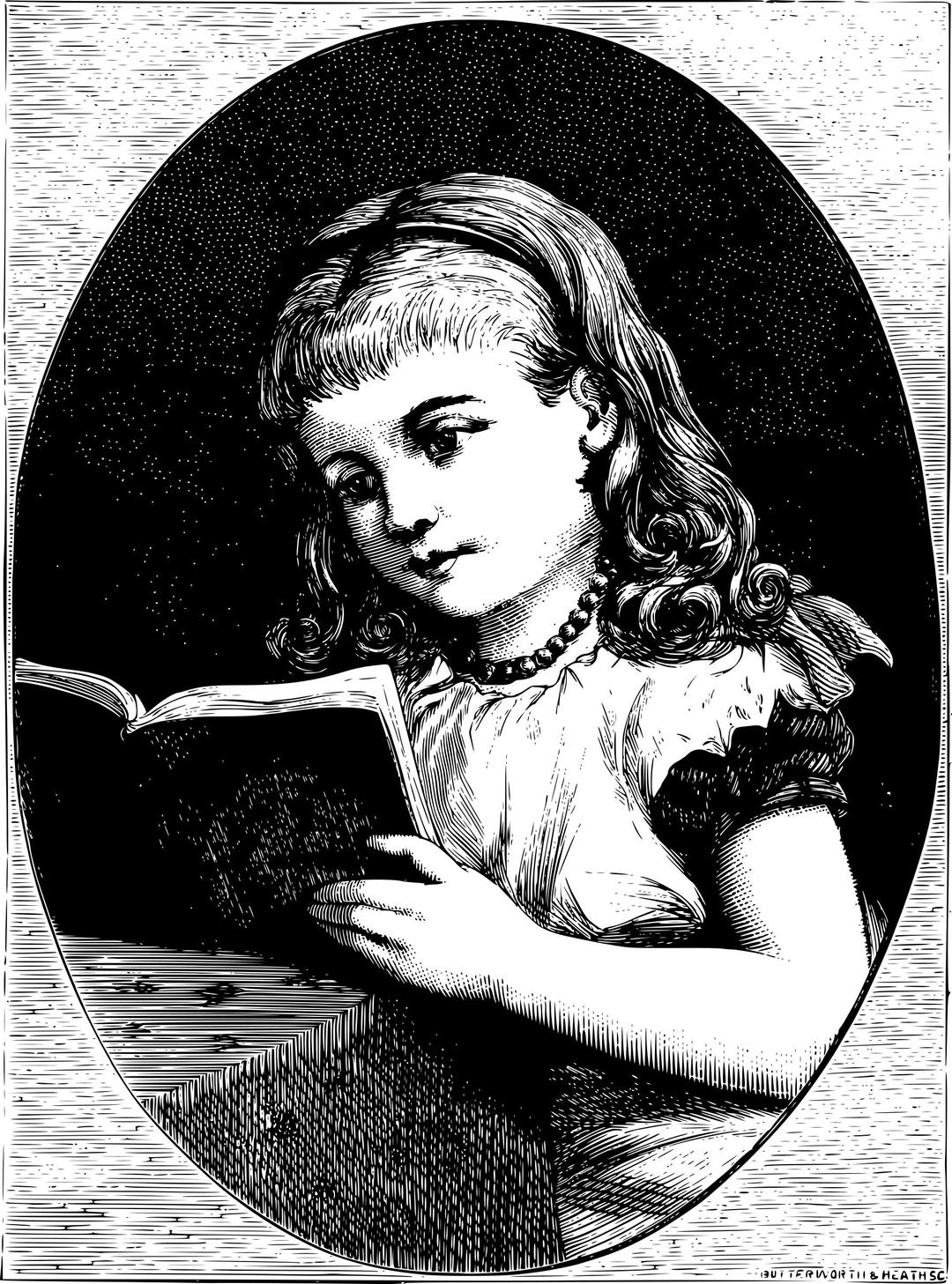 Girl reading a book png transparent