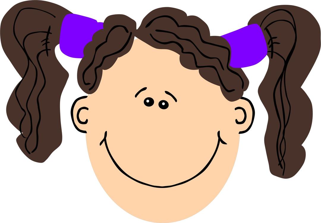 girl with brown hair and pigtails png transparent
