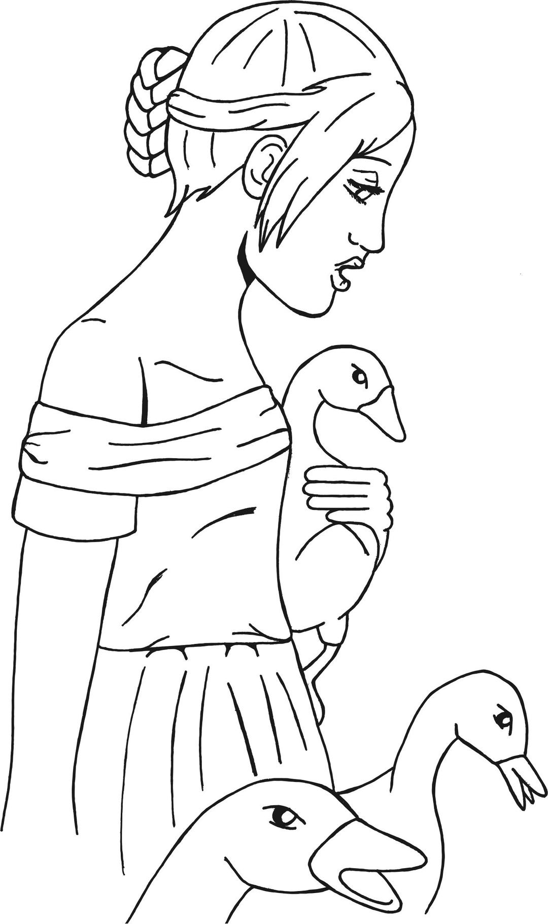 Girl With Ducks png transparent