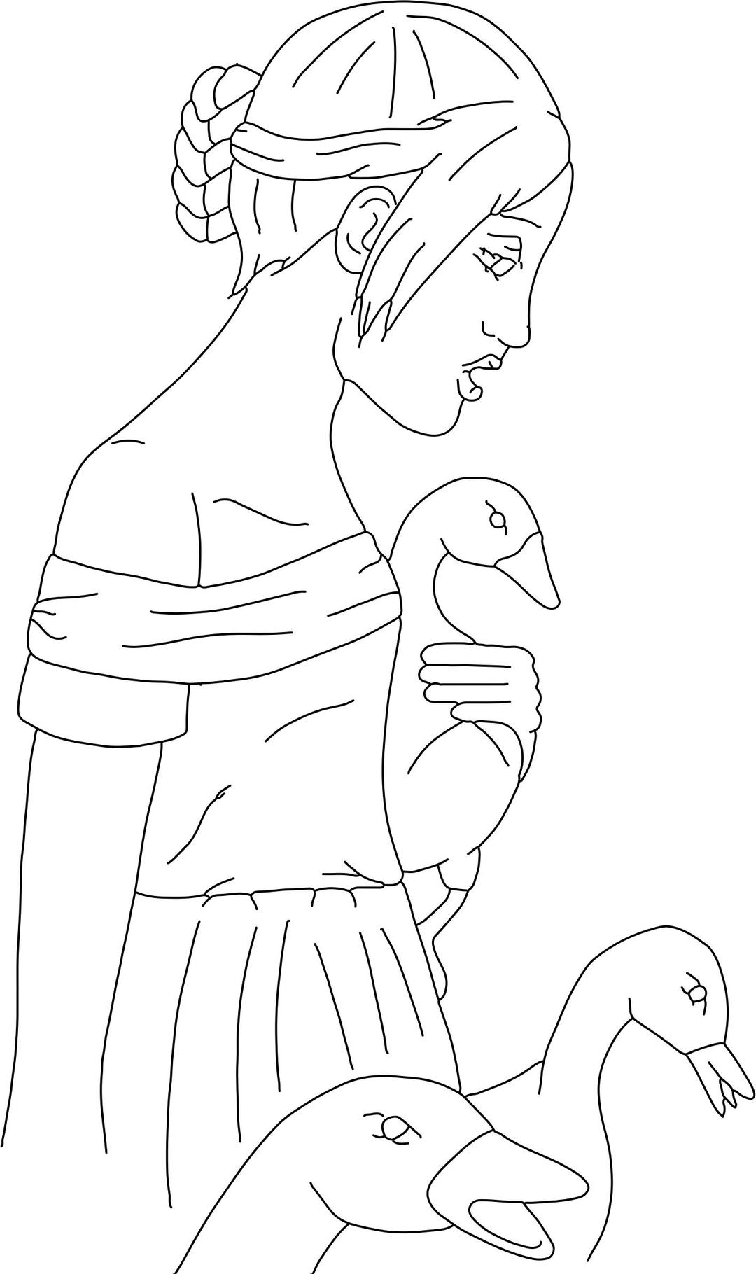 Girl With Ducks Strokes png transparent