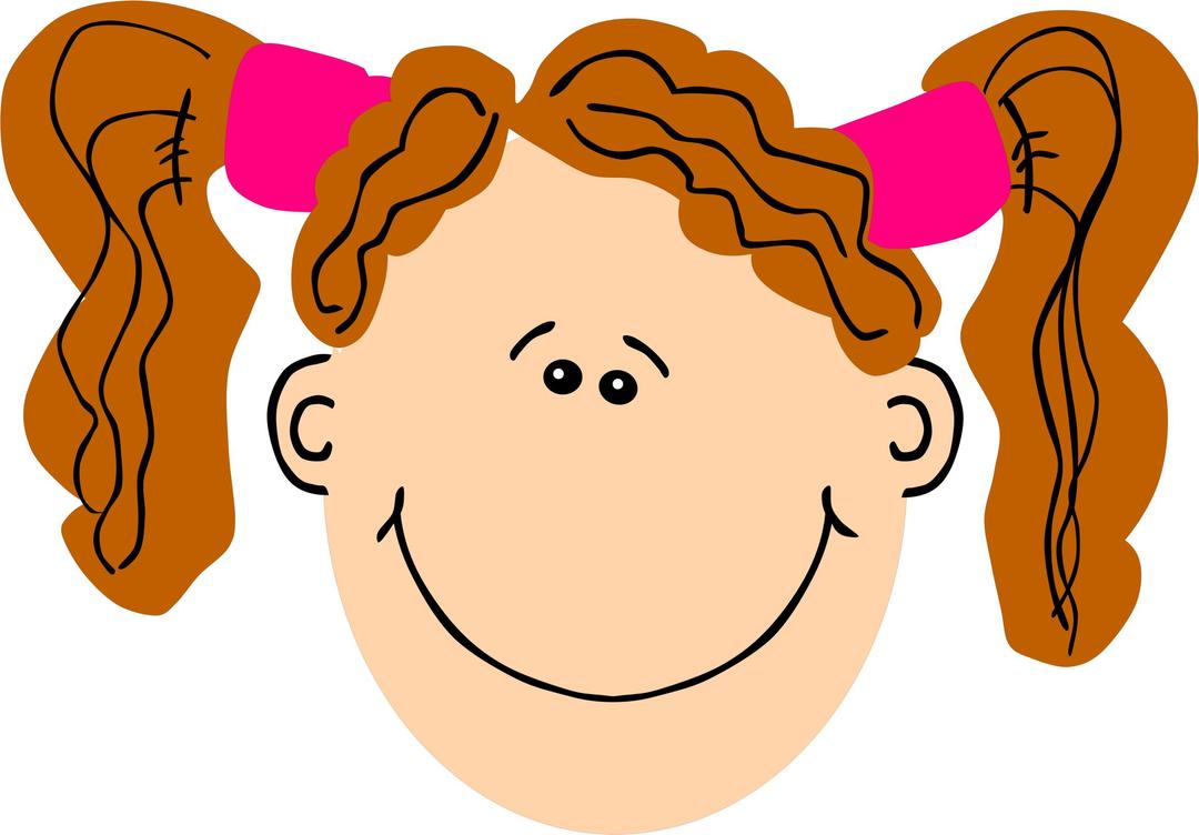 Girl with ginger pugtails png transparent