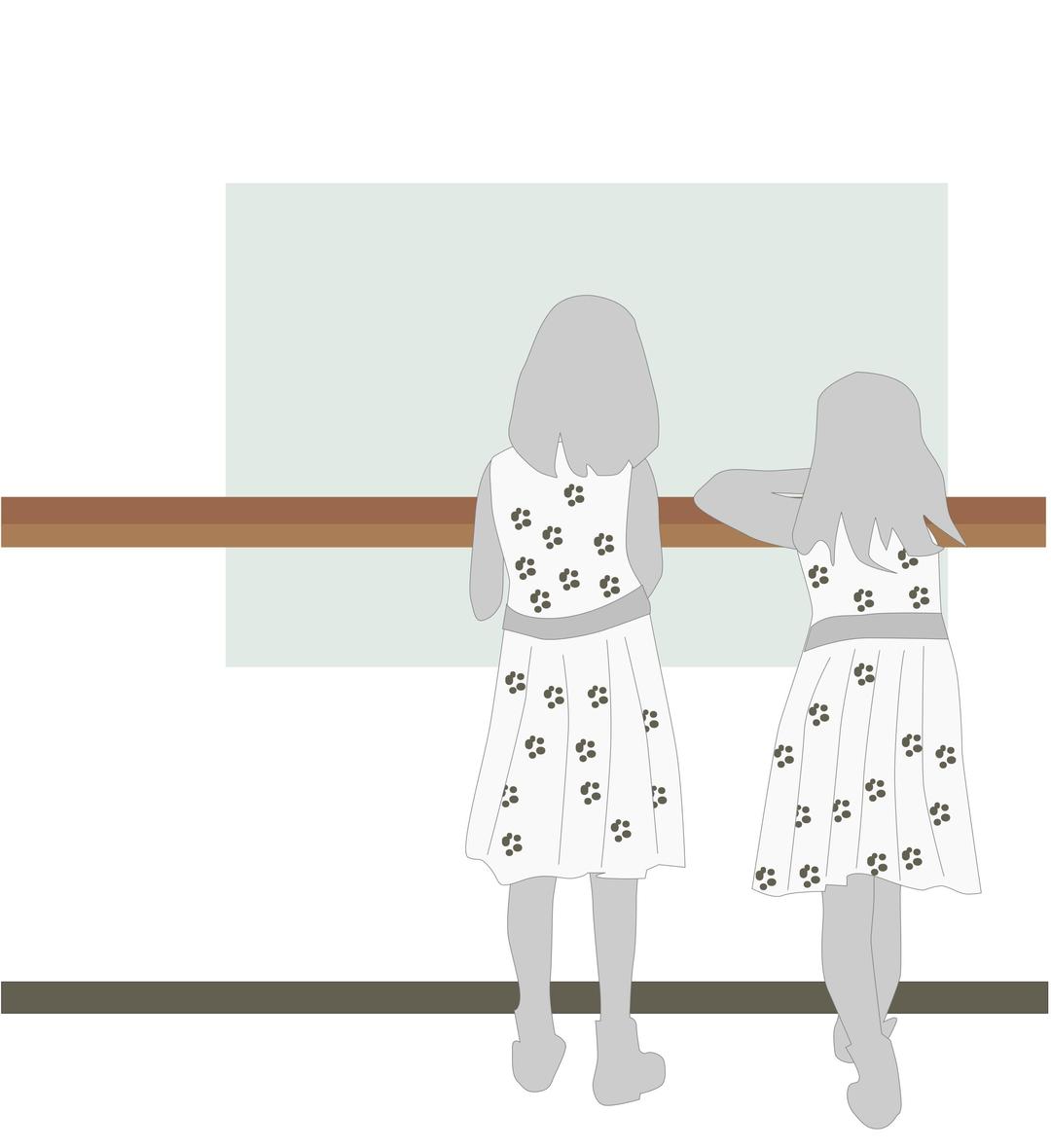 Girls in the museum png transparent