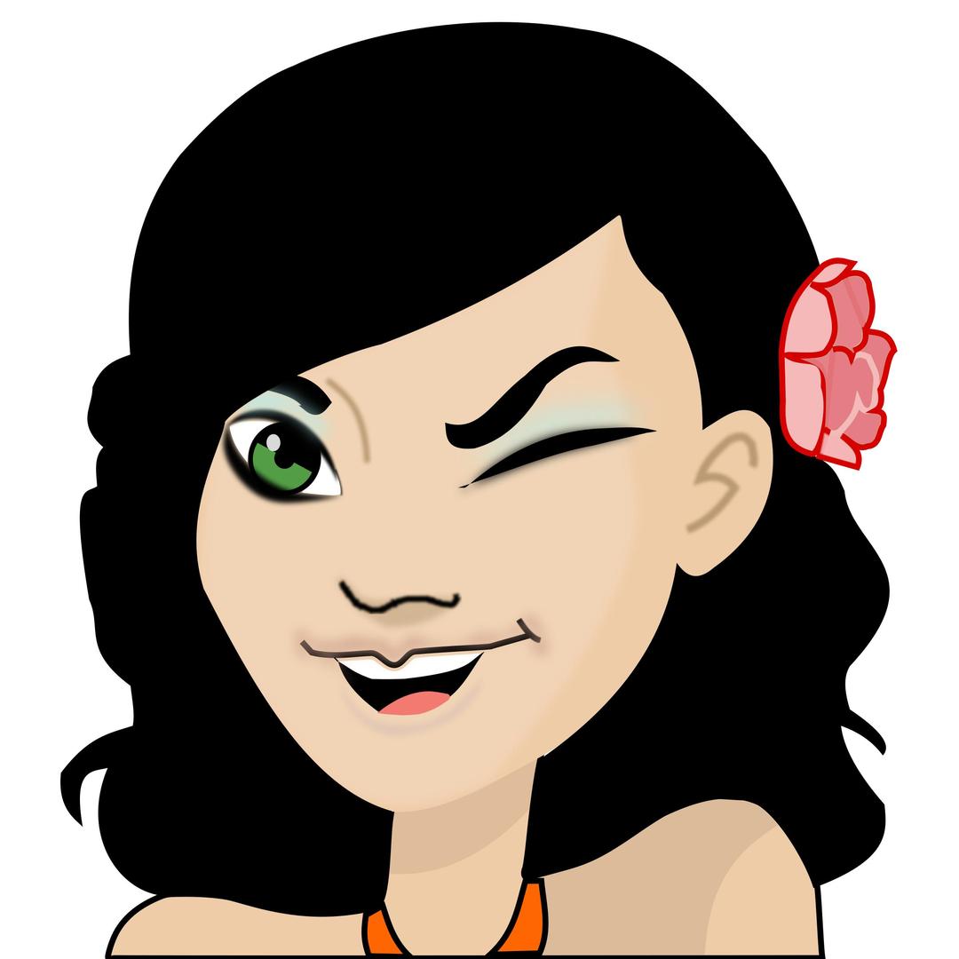 girl-winking png transparent