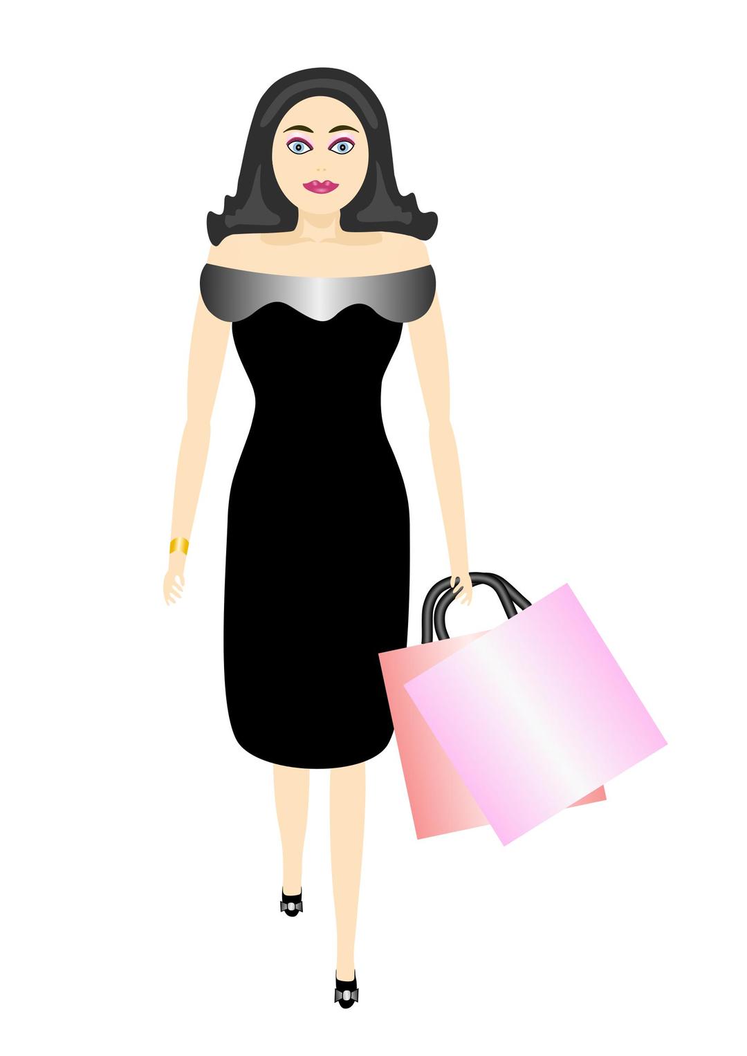 glamour girl shopping png transparent