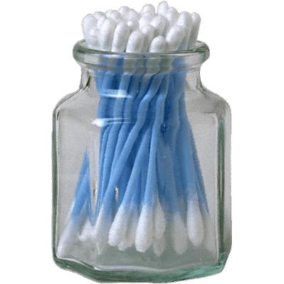 Glass Pot With Cotton Buds png transparent