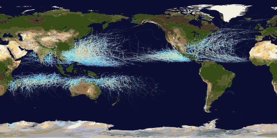 Global tropical cyclone tracks-edit2 png transparent