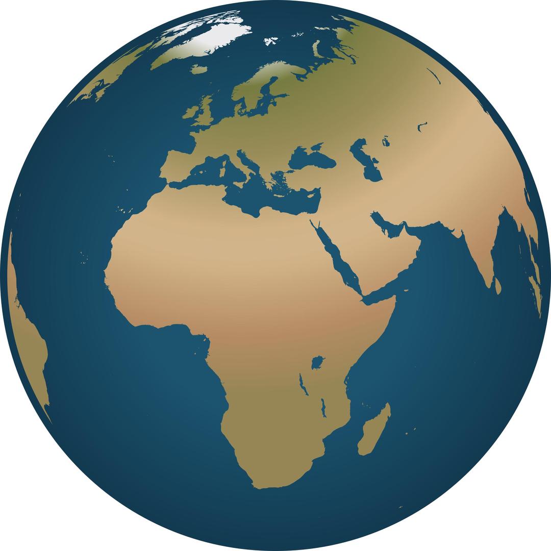 Globe facing Europe and Africa png transparent