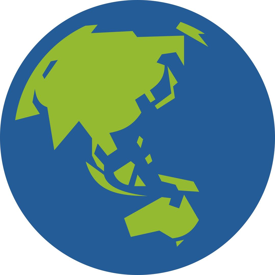 Globe Icon facing Asia and Australia png transparent