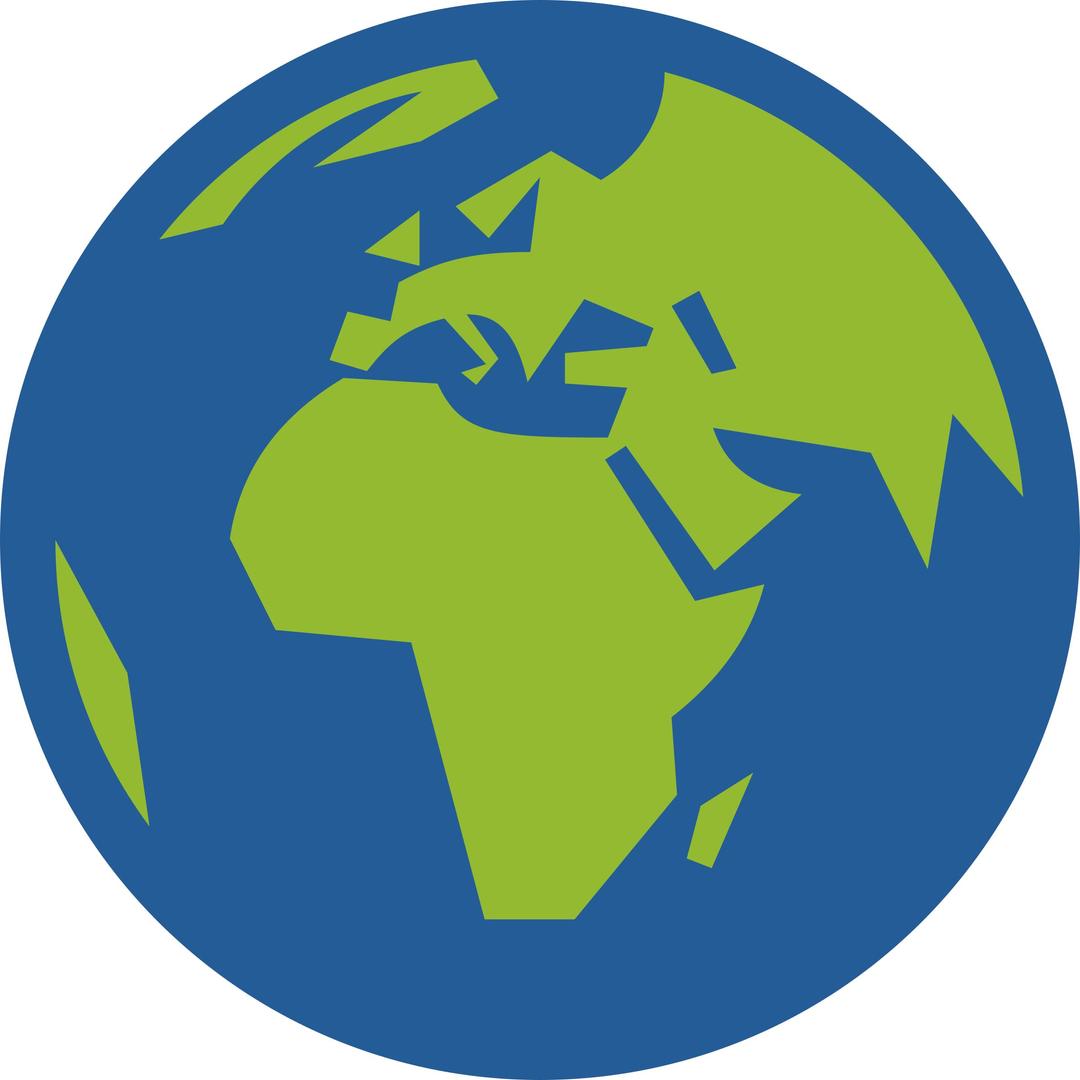 Globe Icon facing Europe and Africa png transparent