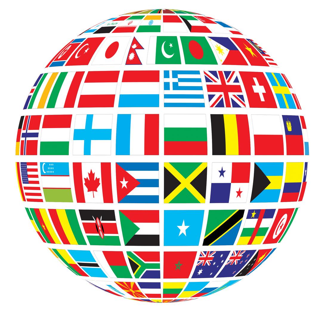 Globe Of World Flags png transparent