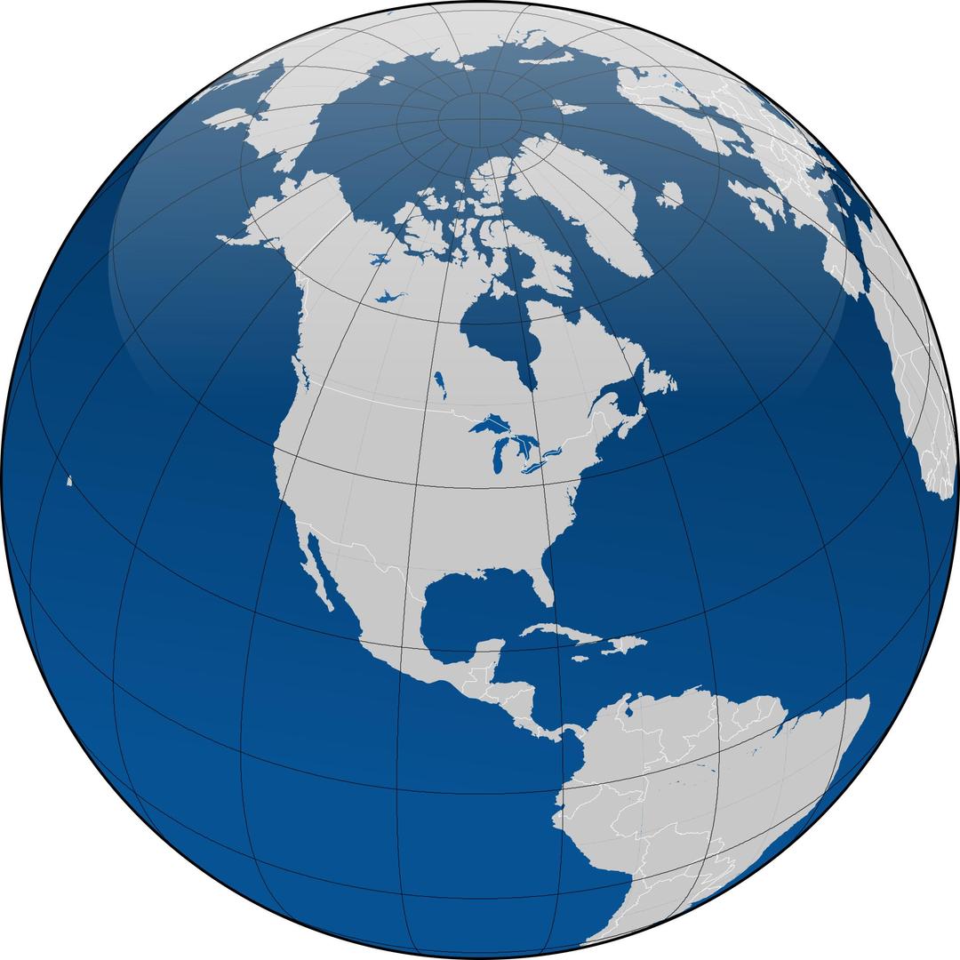Globe with borders png transparent