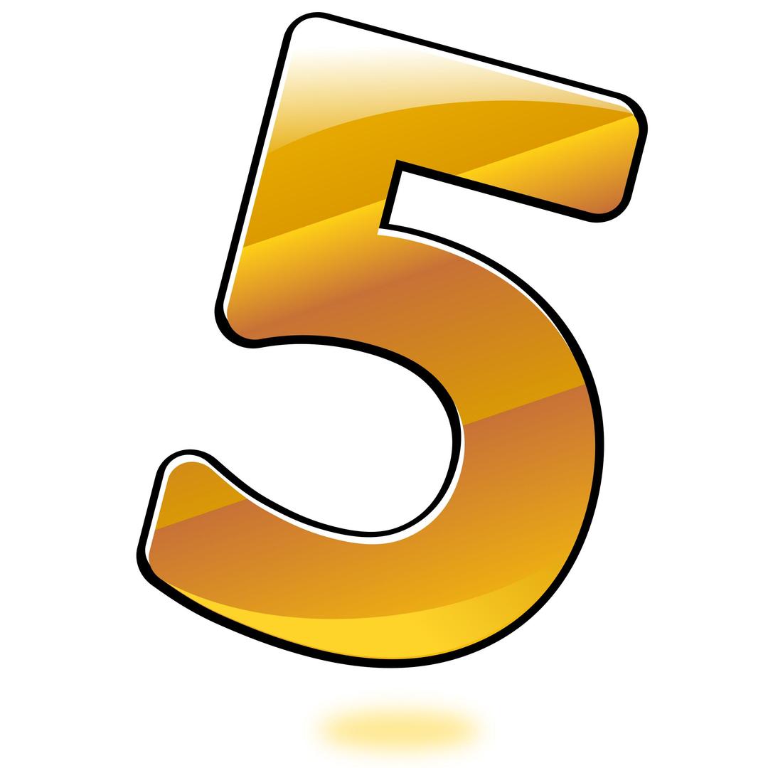 Glossy Number : Five png transparent