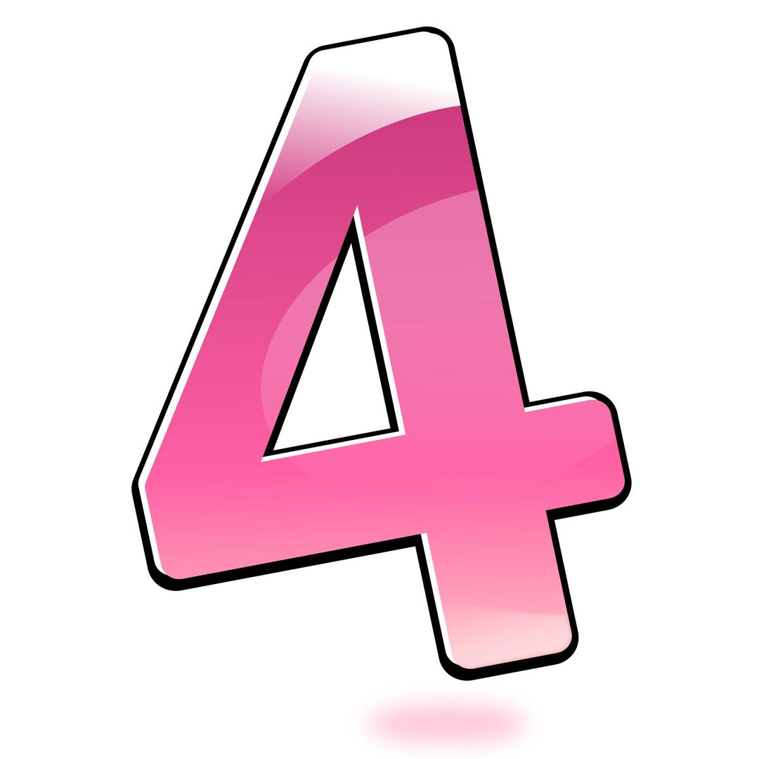 Glossy Number : Four png transparent