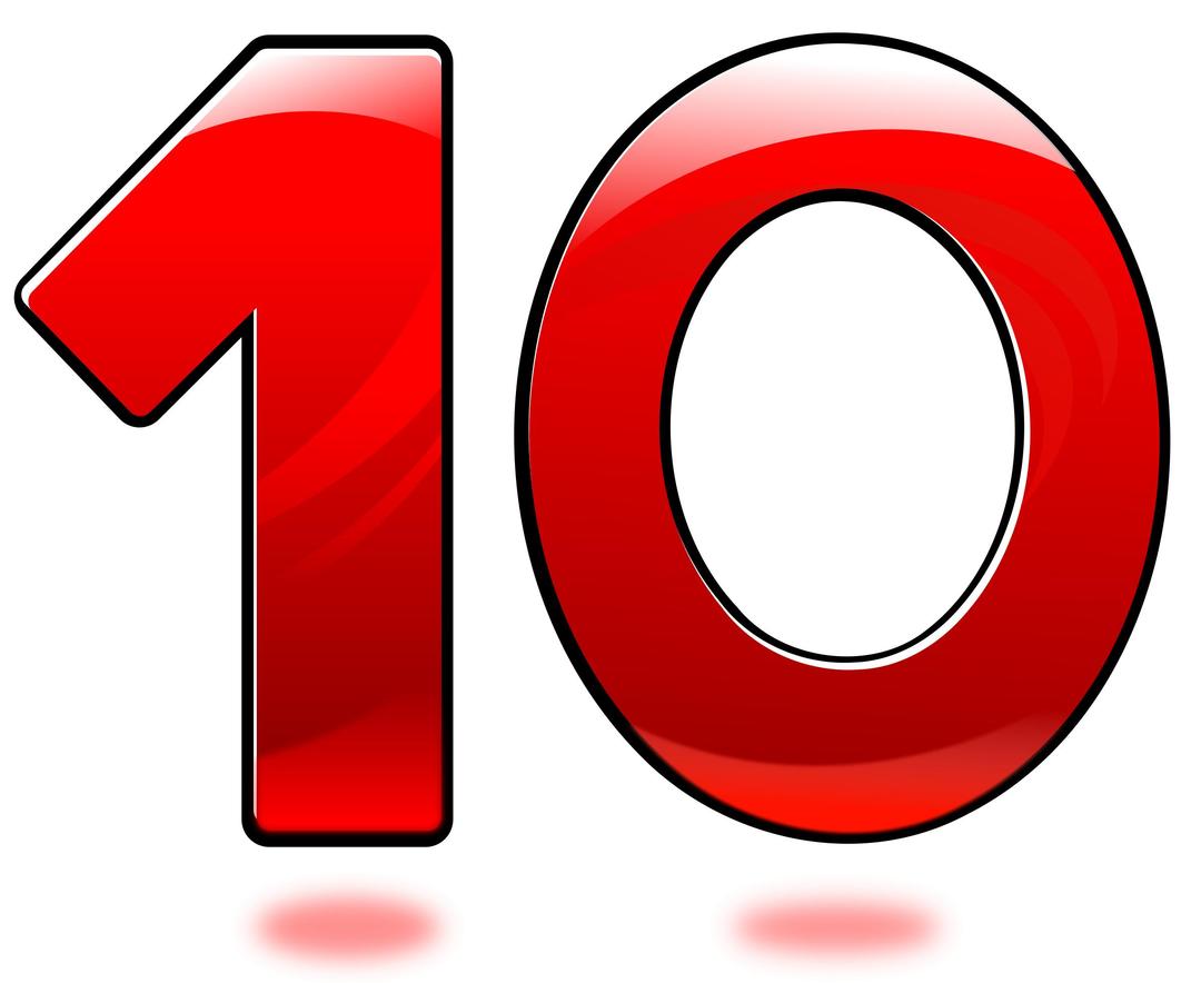 Glossy Number : Ten png transparent