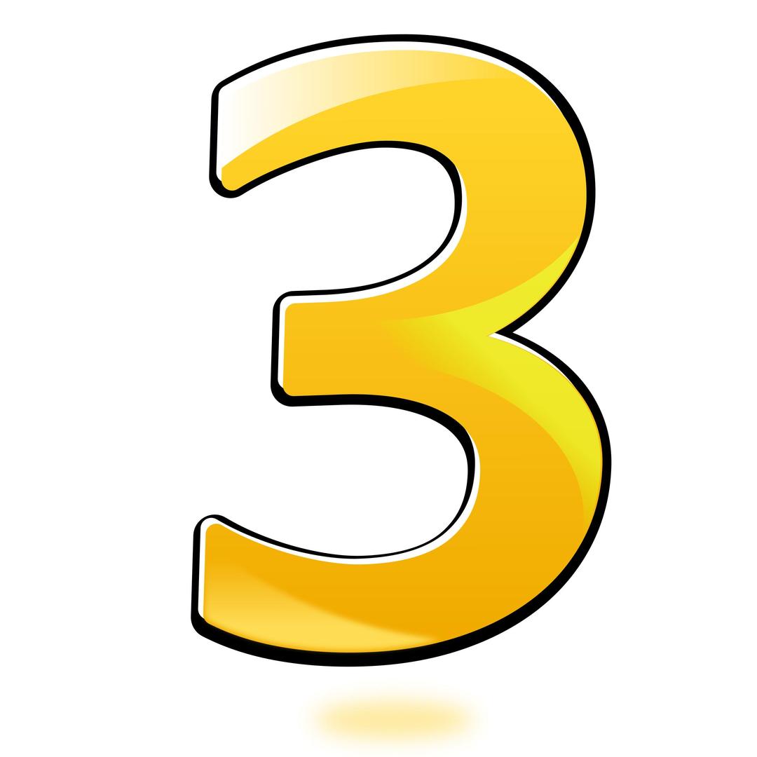 Glossy Number : Three png transparent