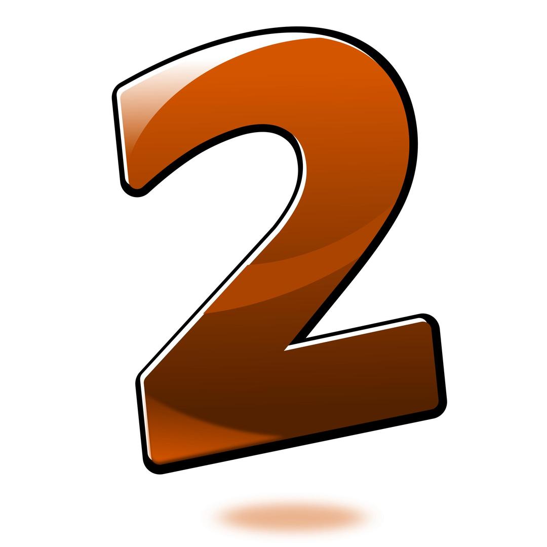 Glossy Number : Two png transparent