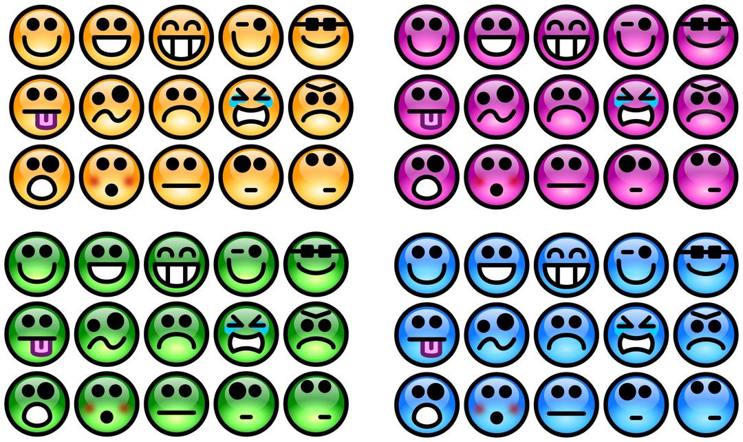 Glossy Smiley Set png transparent