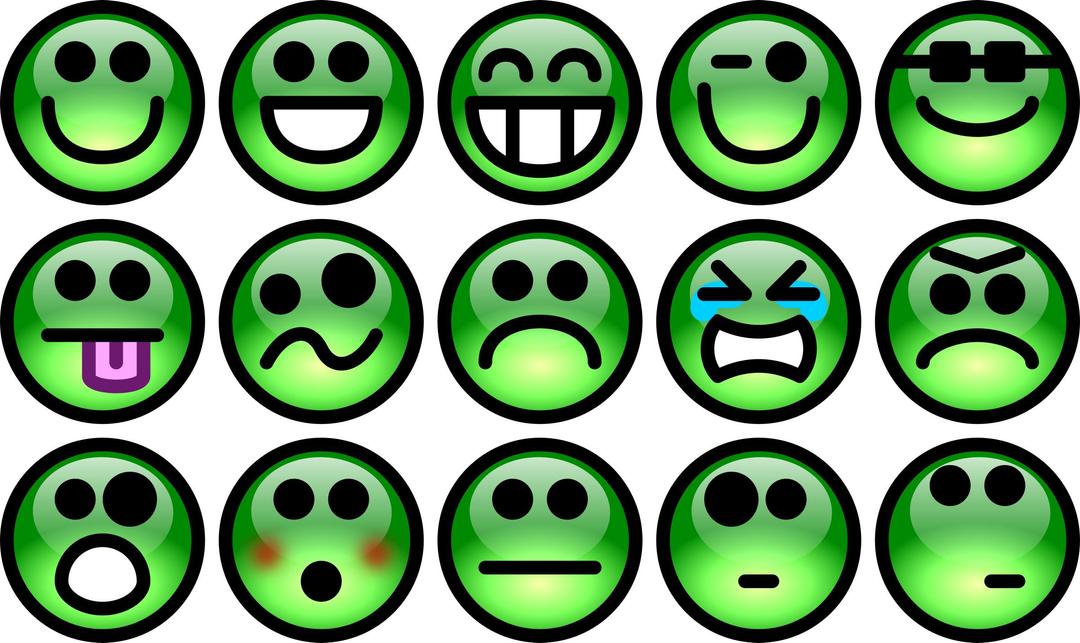 Glossy Smiley Set 2 png transparent