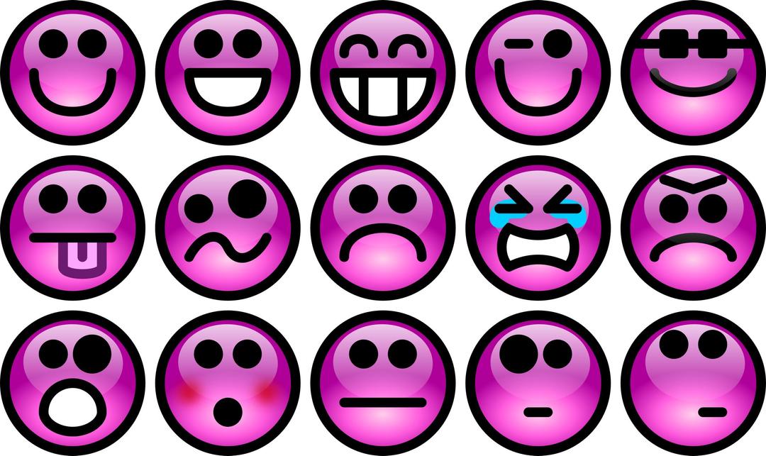 Glossy Smiley Set 4 png transparent
