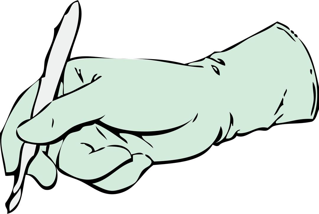 gloved hand with scalpel png transparent