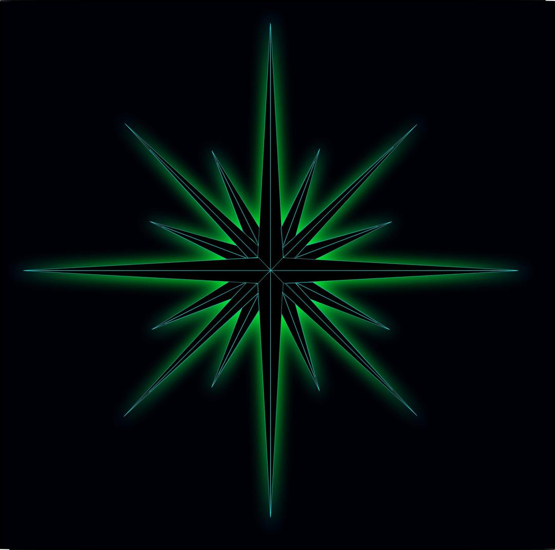 Glowing Fantasy Star (Cool) png transparent