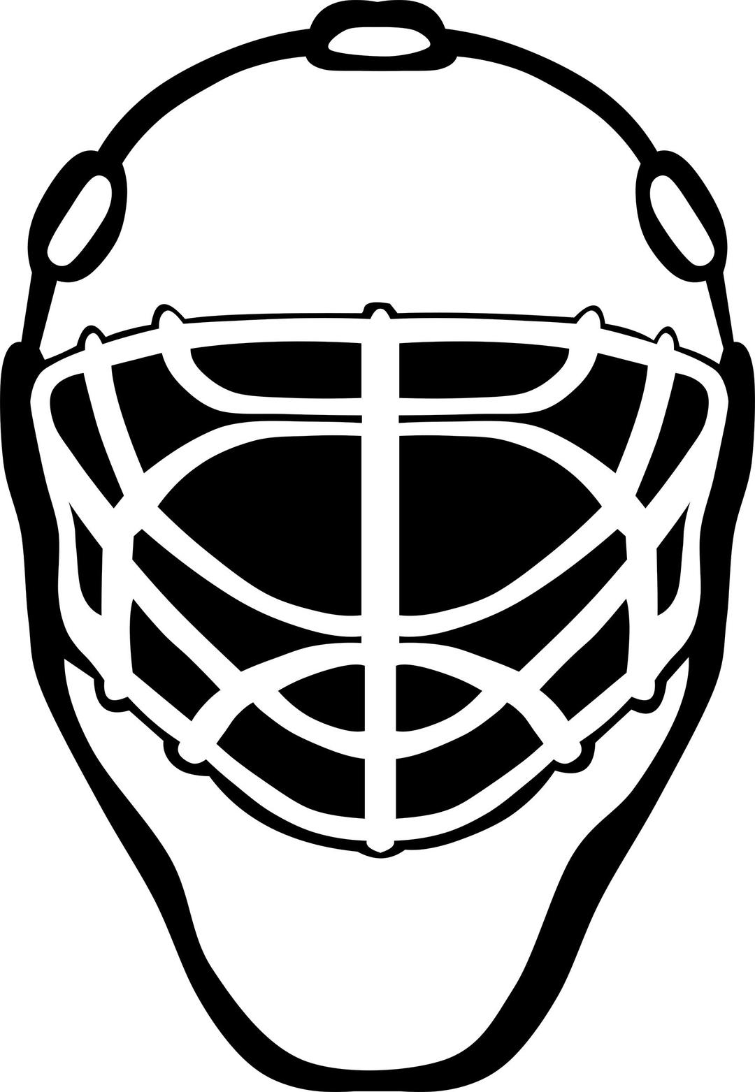 Goalie Mask Simple Bold png transparent