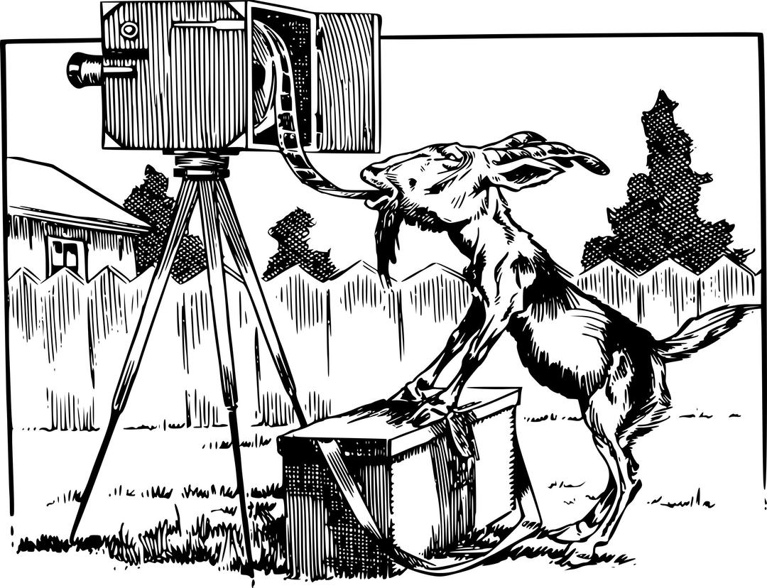 Goat Eats Film from Camera png transparent