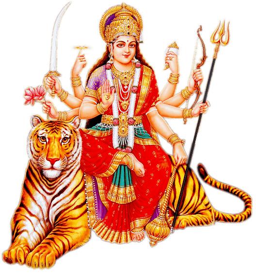 Goddess Durga Maa Tiger png transparent