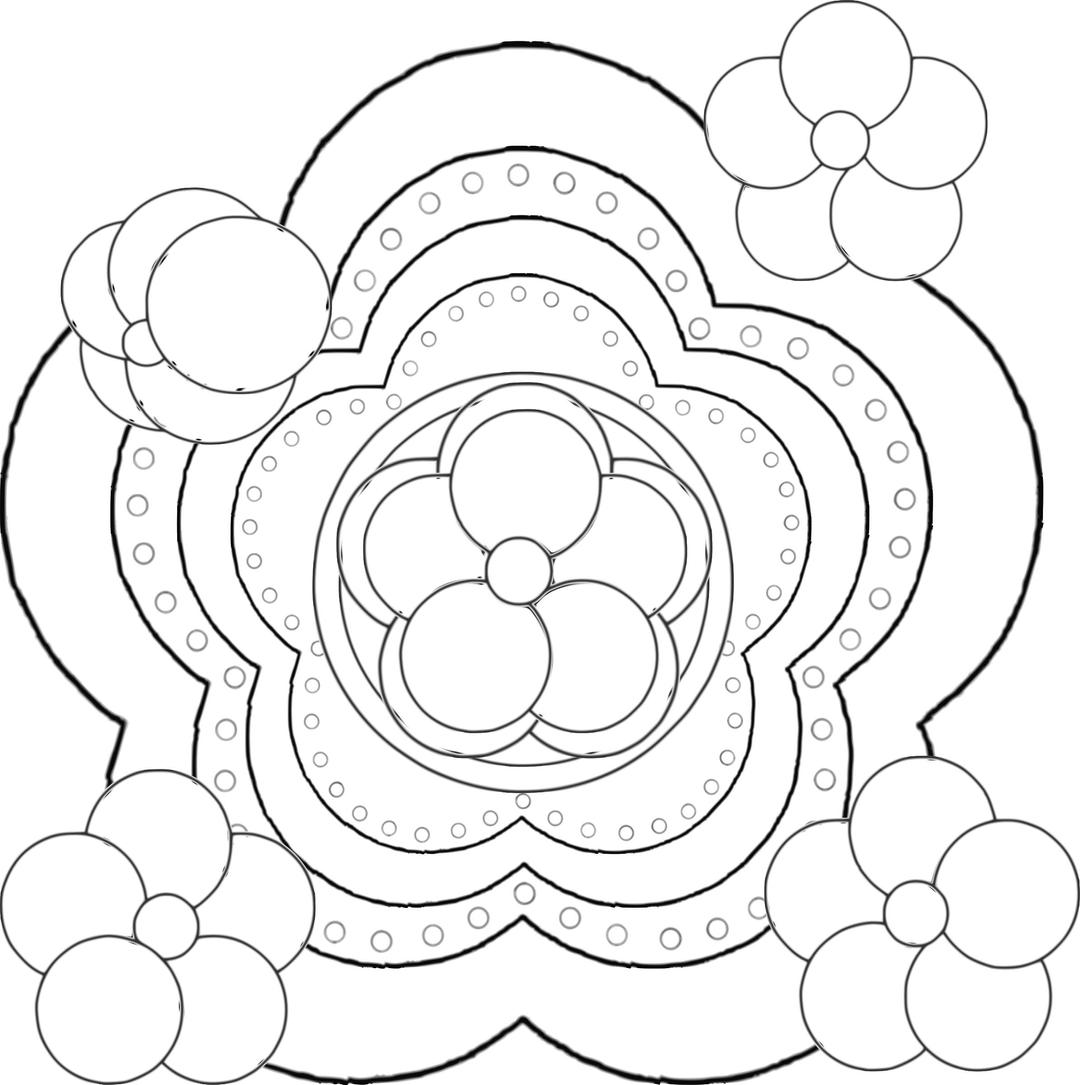 Going in Circles Flowers and Doilies Templates png transparent