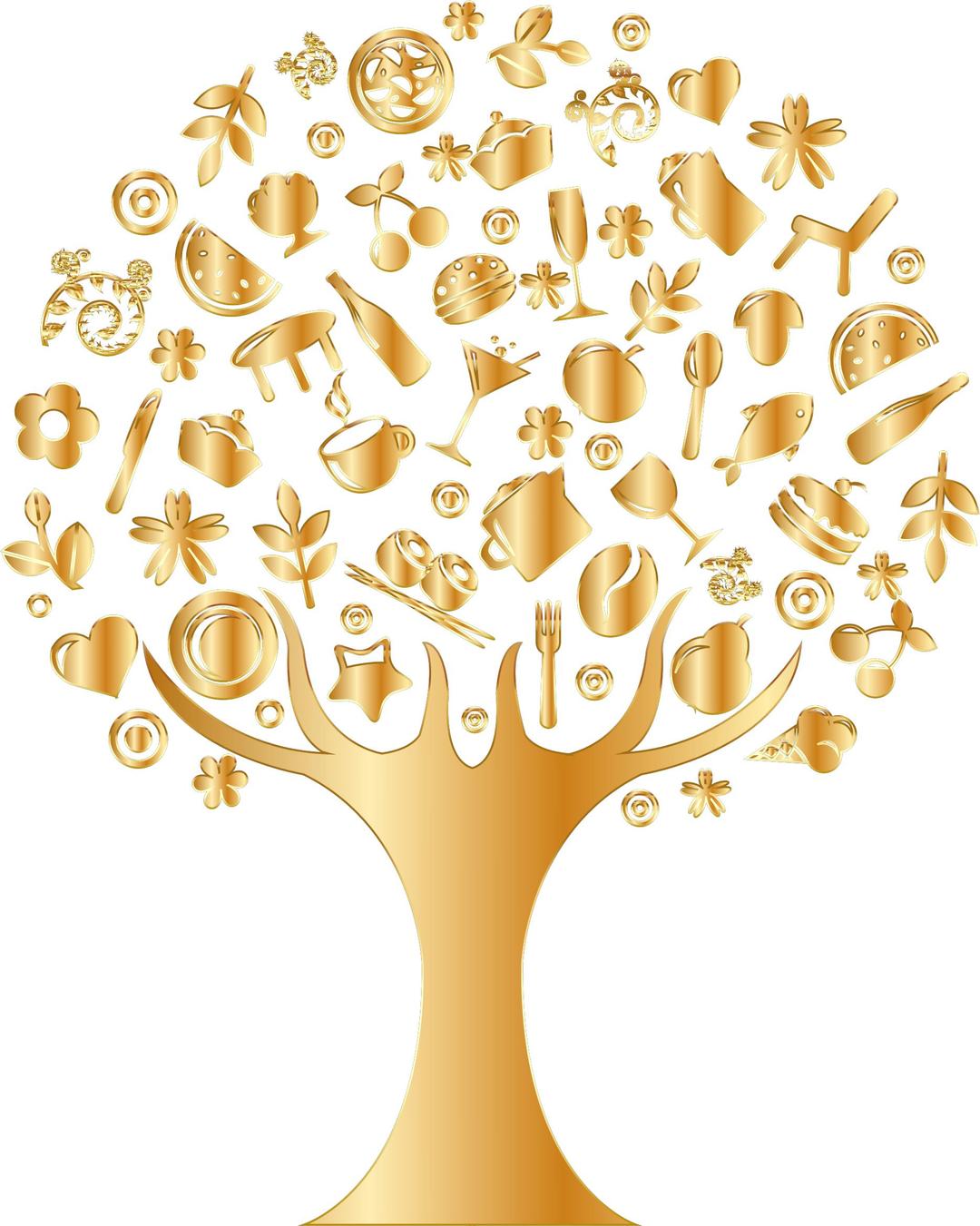 Gold Abstract Tree No Background png transparent