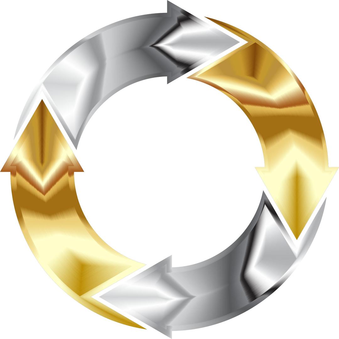 Gold And Chrome Circular Arrows png transparent