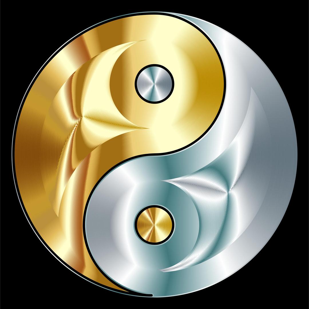 Gold And Silver Yin Yang png transparent
