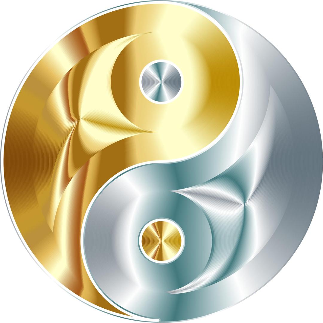 Gold And Silver Yin Yang No Background png transparent