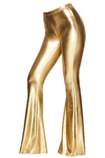 Gold Bell Bottom Leggings png transparent