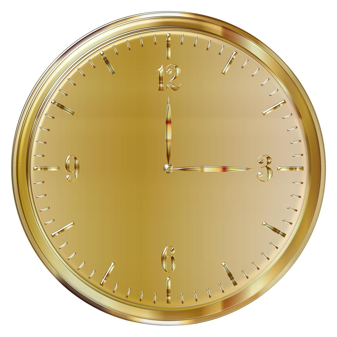 Gold Clock Enhanced png transparent