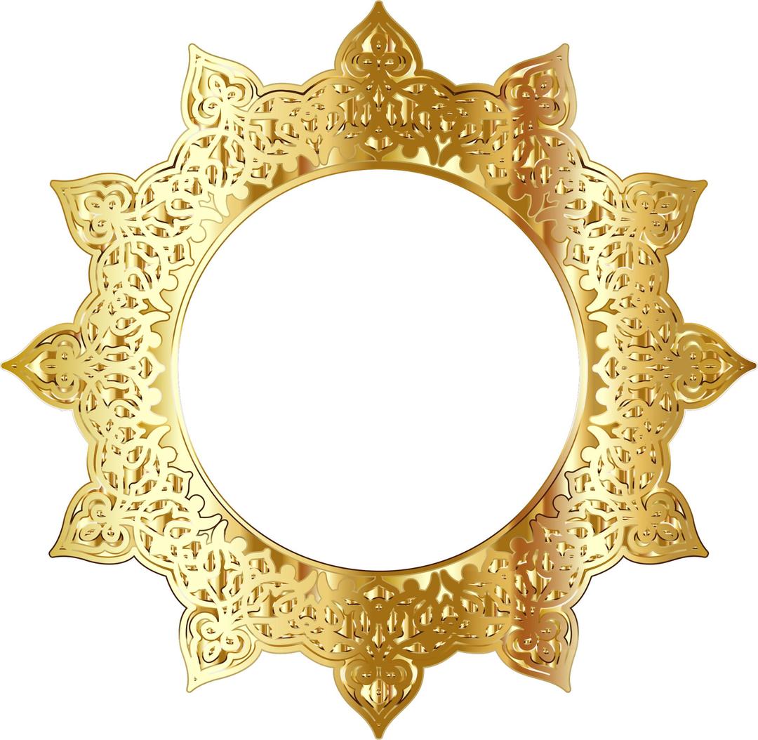 Gold Decorative Ornamental Round Frame png transparent