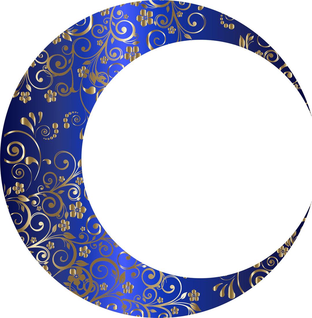 Gold Floral Crescent Moon Mark II 8 png transparent