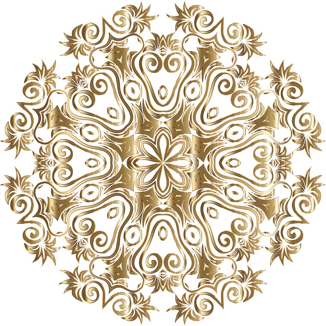 Gold Floral Flourish Motif Design No Background png transparent