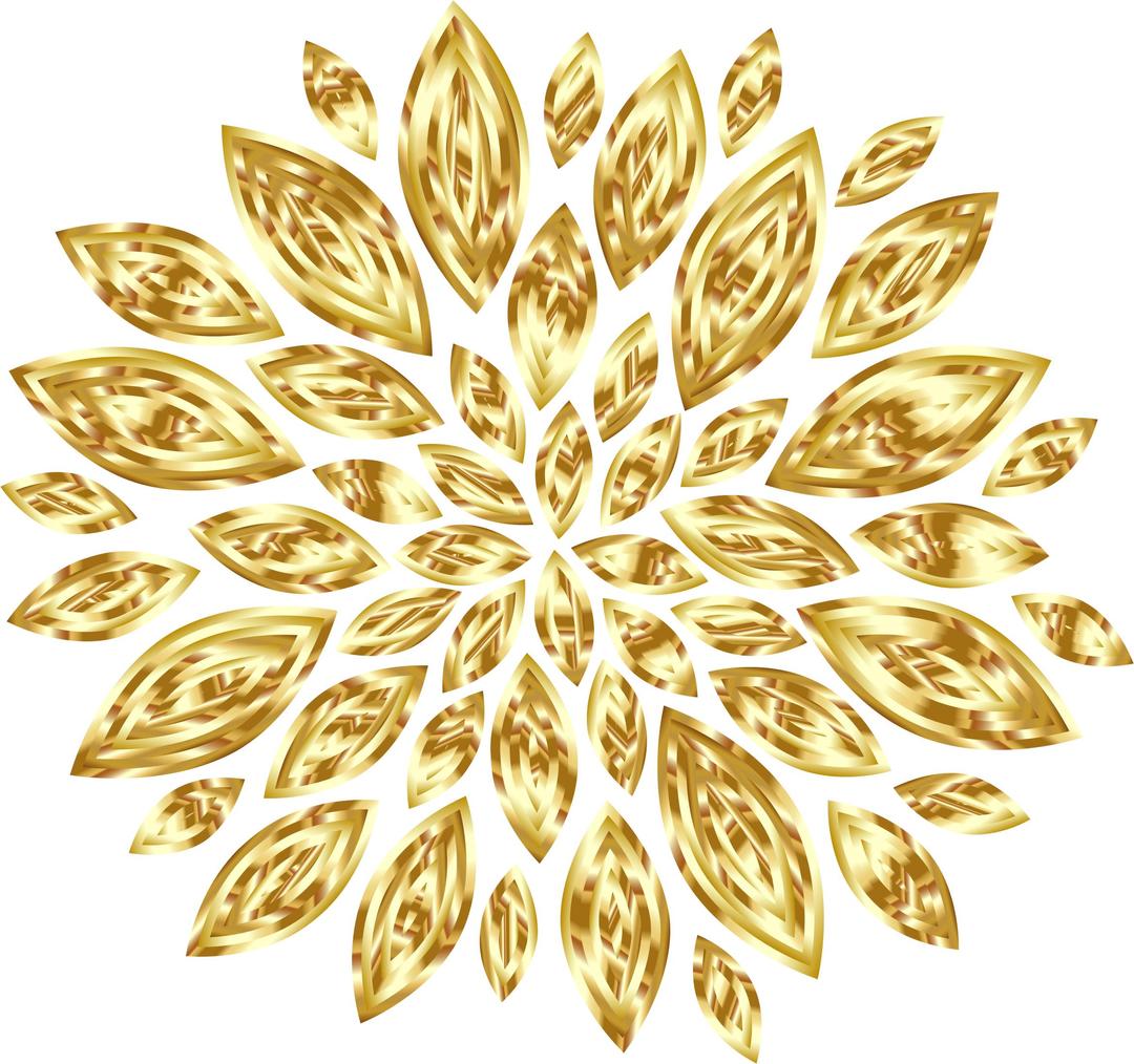 Gold Flower Petals Variation 2 png transparent