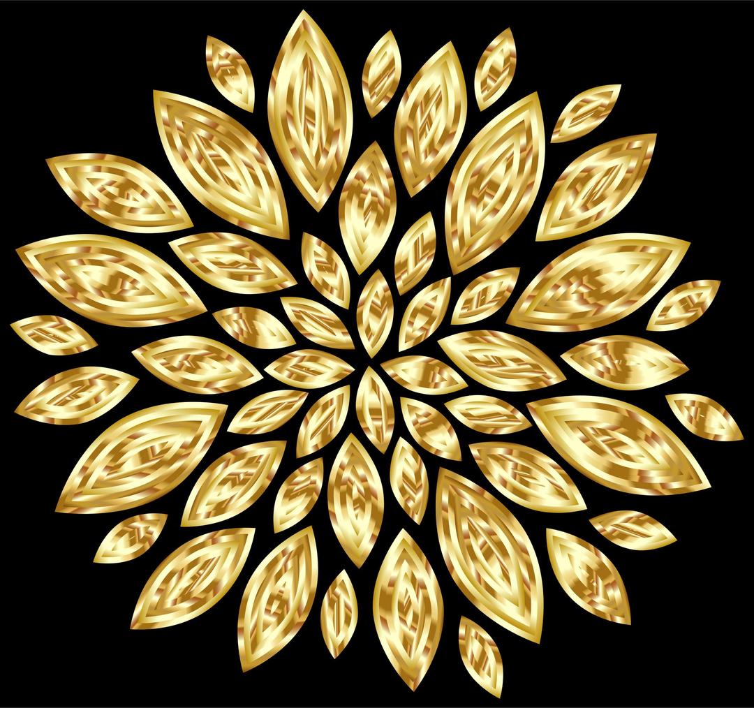 Gold Flower Petals Variation 2 With Background png transparent