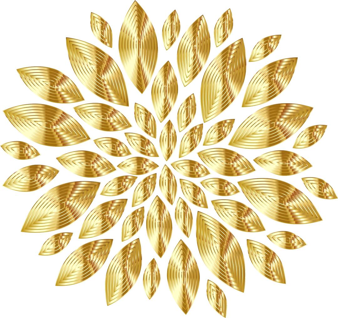 Gold Flower Petals Variation 3 png transparent