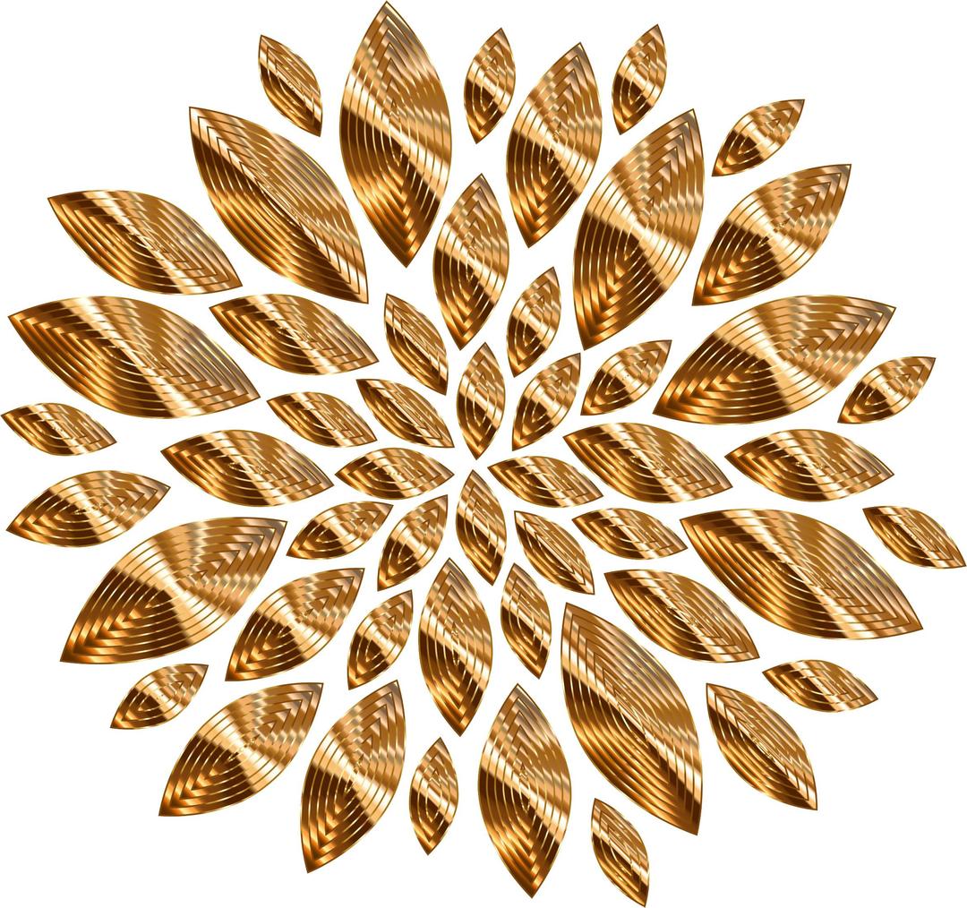 Gold Flower Petals Variation 4 png transparent