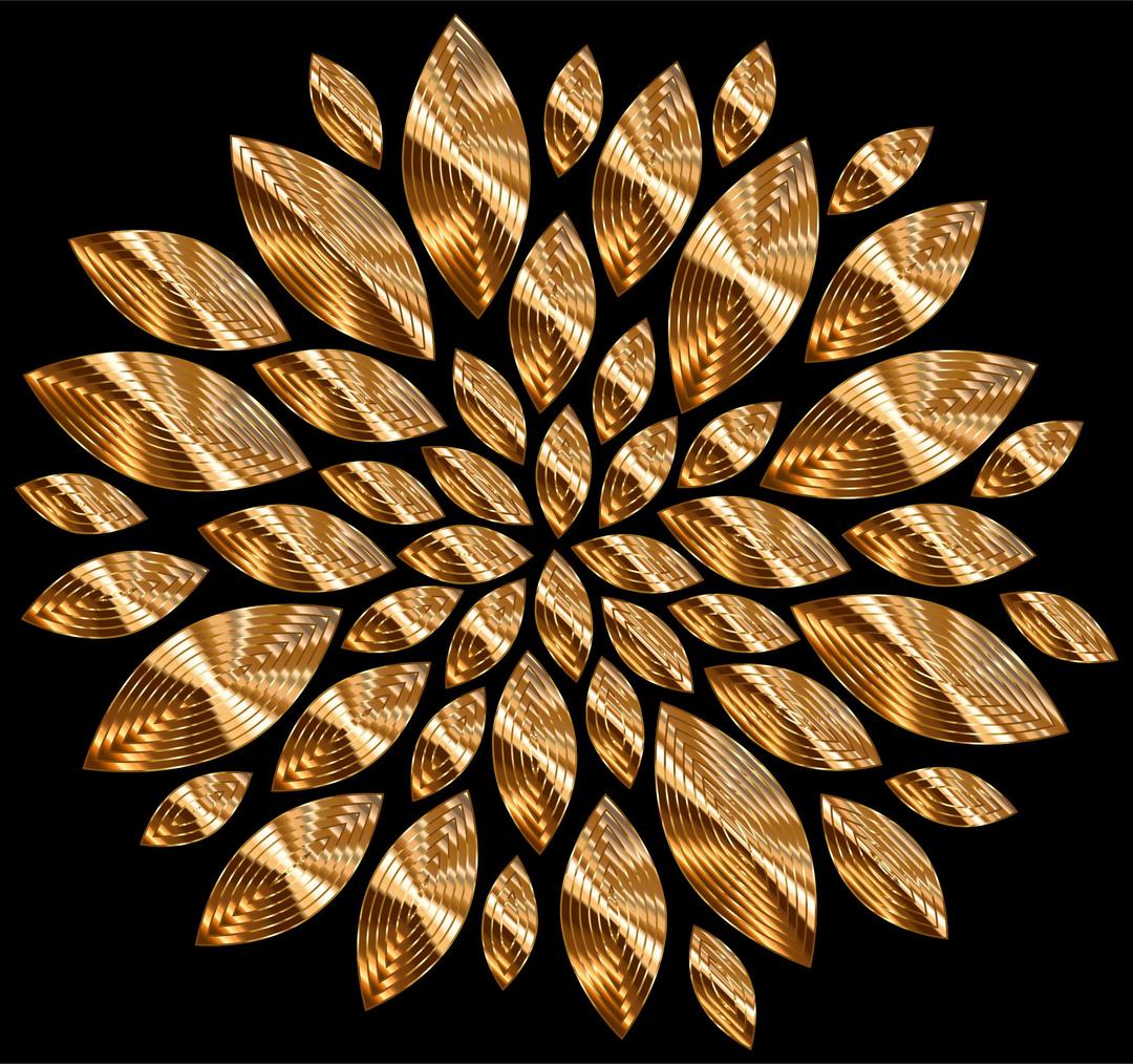 Gold Flower Petals Variation 4 With Background png transparent