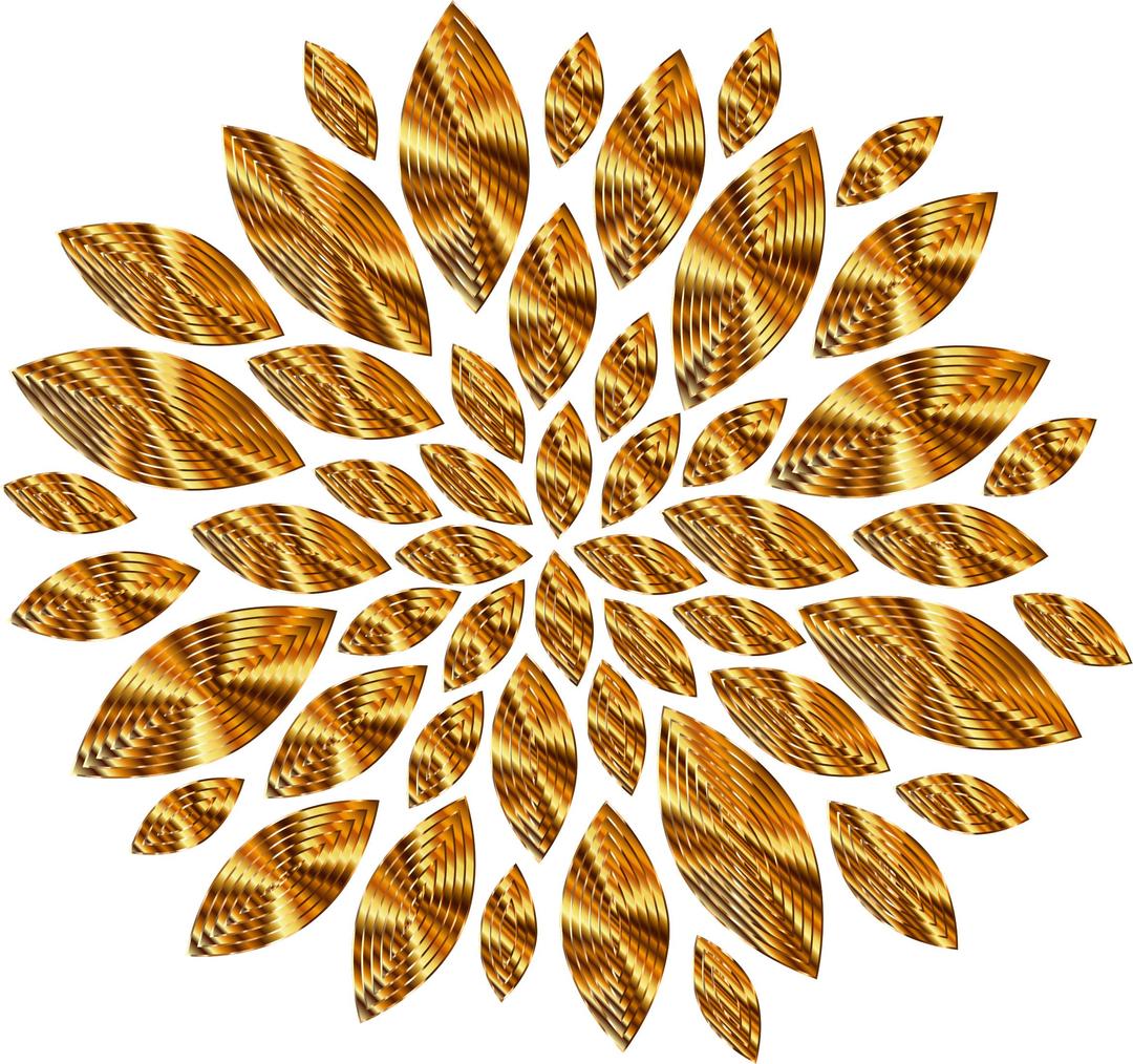 Gold Flower Petals Variation 5 png transparent