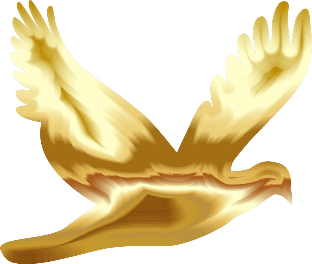 Gold Flying Dove Silhouette No Background png transparent