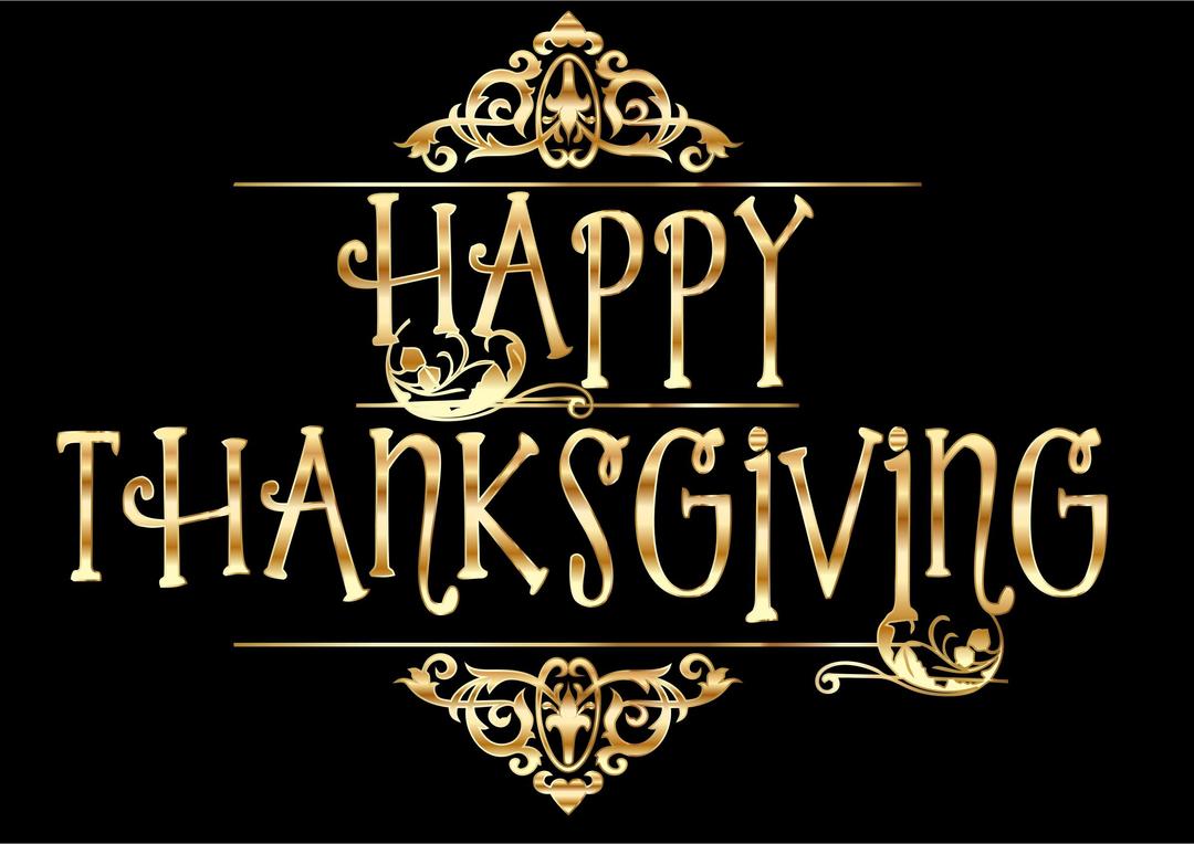 Gold Happy Thanksgiving Typography png transparent