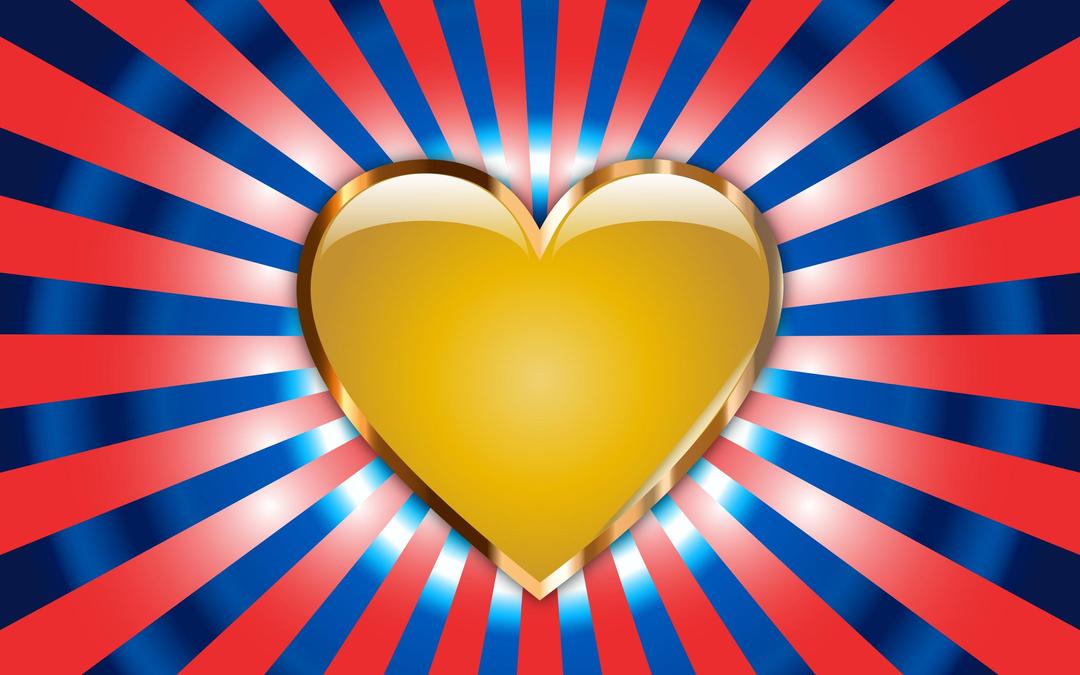 Gold Heart Starburst png transparent