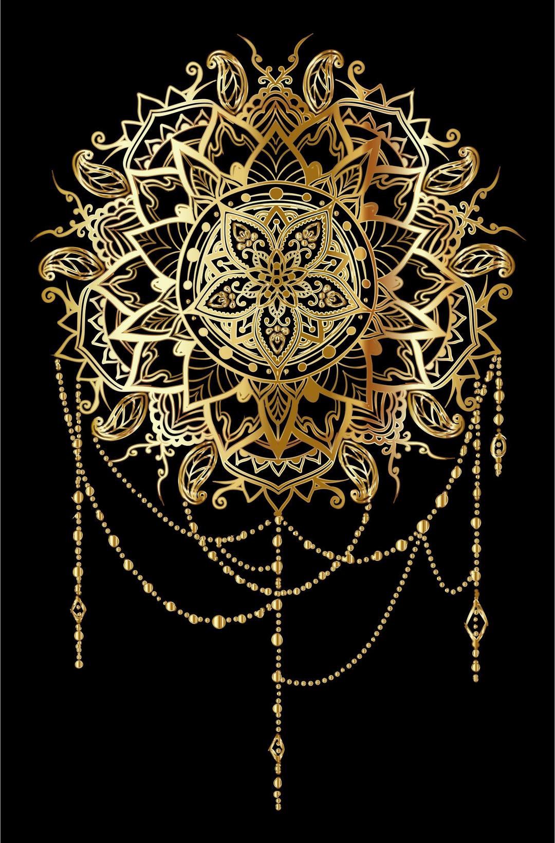 Gold Intricate Floral Mandala png transparent