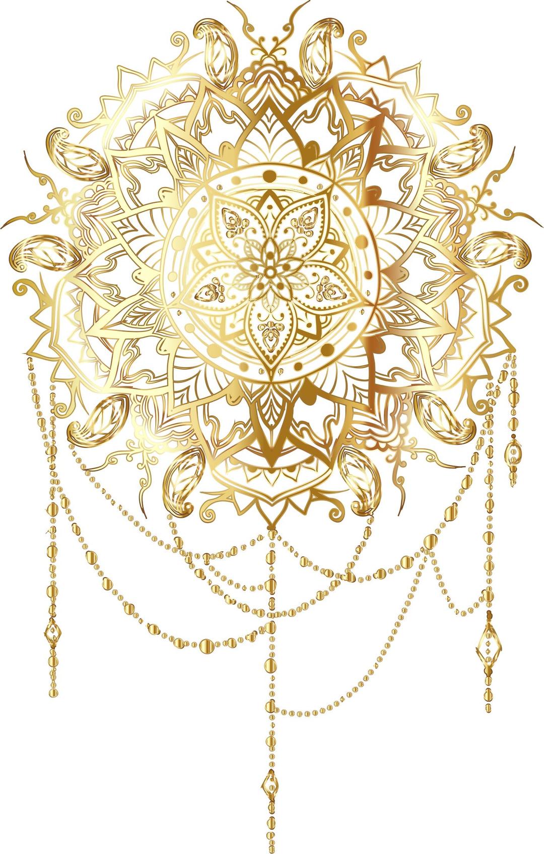 Gold Intricate Floral Mandala No Background png transparent