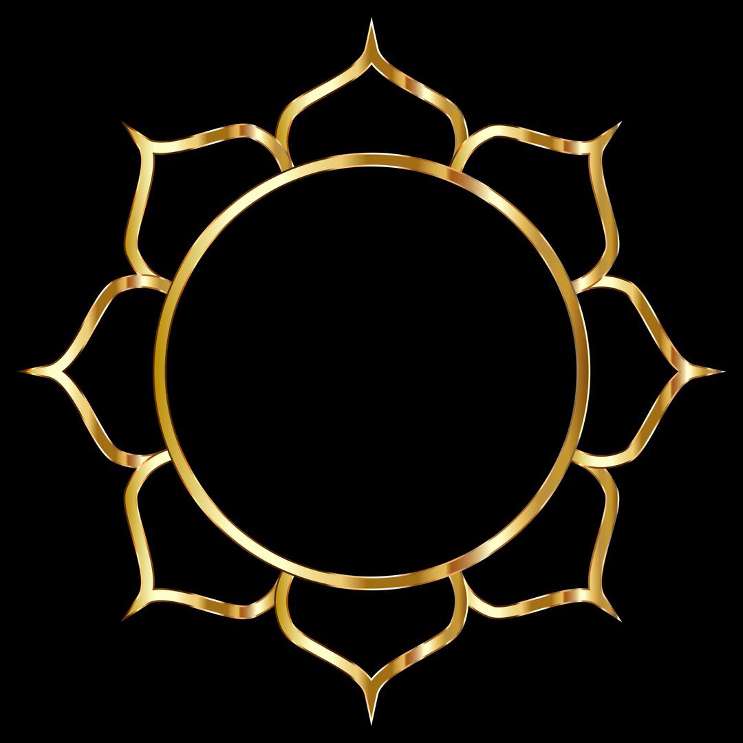 Gold Lotus Flower Line Art png transparent